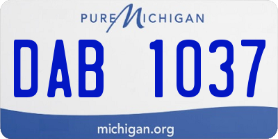 MI license plate DAB1037