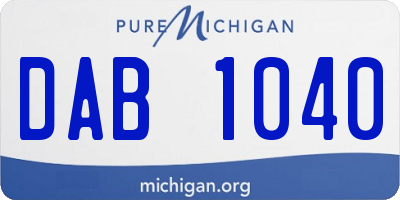 MI license plate DAB1040