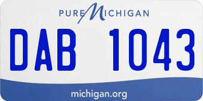 MI license plate DAB1043