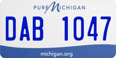 MI license plate DAB1047