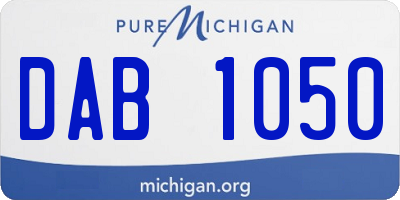 MI license plate DAB1050