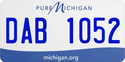 MI license plate DAB1052