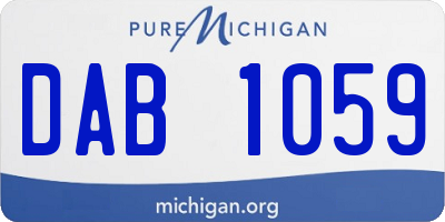 MI license plate DAB1059