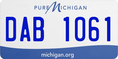 MI license plate DAB1061