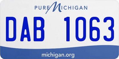 MI license plate DAB1063