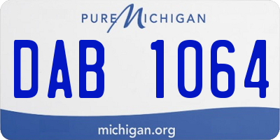 MI license plate DAB1064