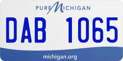 MI license plate DAB1065