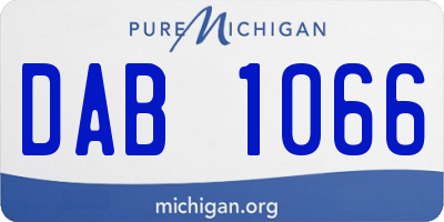 MI license plate DAB1066