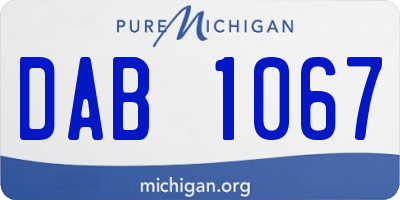 MI license plate DAB1067