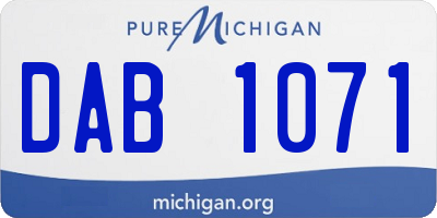 MI license plate DAB1071