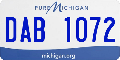 MI license plate DAB1072