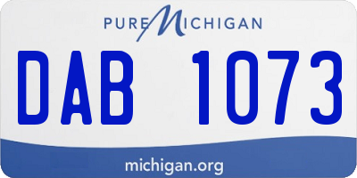 MI license plate DAB1073