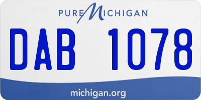 MI license plate DAB1078