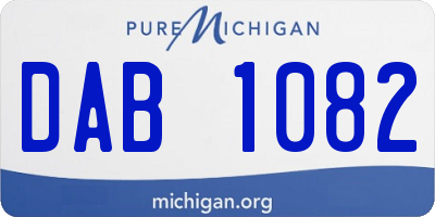 MI license plate DAB1082