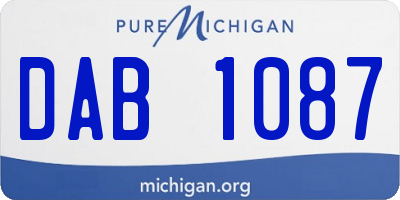 MI license plate DAB1087