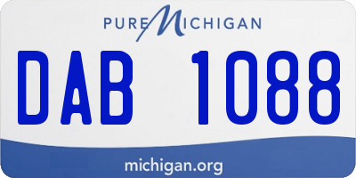 MI license plate DAB1088