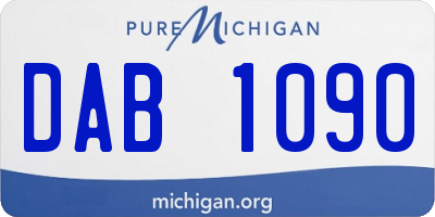 MI license plate DAB1090