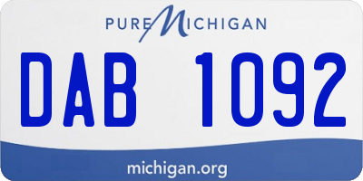 MI license plate DAB1092