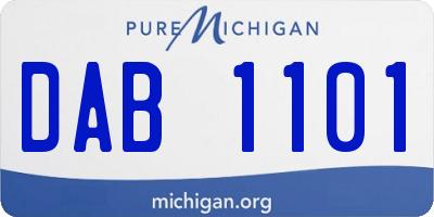 MI license plate DAB1101