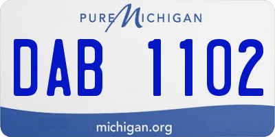 MI license plate DAB1102