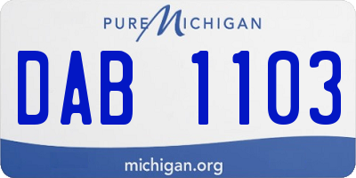 MI license plate DAB1103