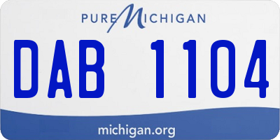 MI license plate DAB1104