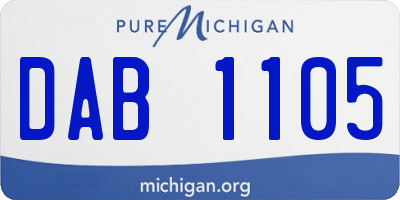 MI license plate DAB1105