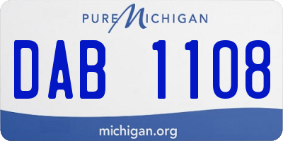 MI license plate DAB1108