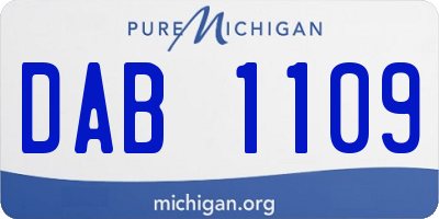 MI license plate DAB1109