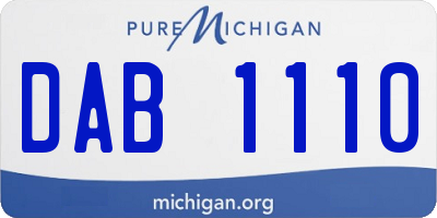 MI license plate DAB1110