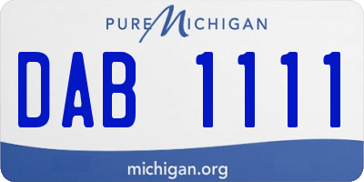 MI license plate DAB1111