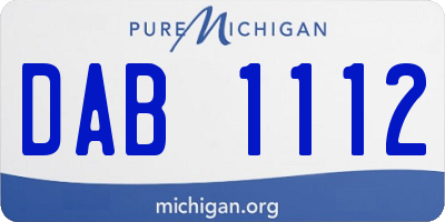 MI license plate DAB1112
