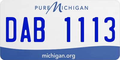 MI license plate DAB1113