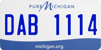 MI license plate DAB1114