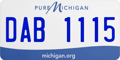 MI license plate DAB1115