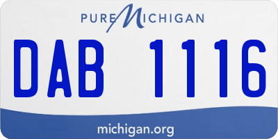 MI license plate DAB1116