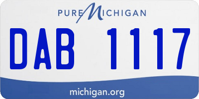 MI license plate DAB1117