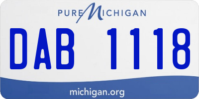 MI license plate DAB1118