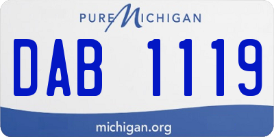 MI license plate DAB1119