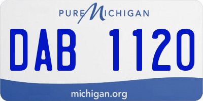 MI license plate DAB1120