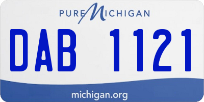 MI license plate DAB1121