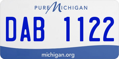 MI license plate DAB1122