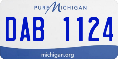 MI license plate DAB1124