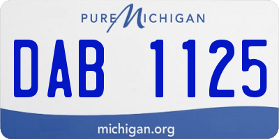 MI license plate DAB1125