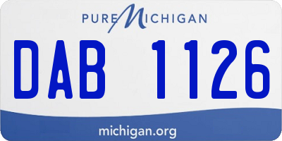 MI license plate DAB1126