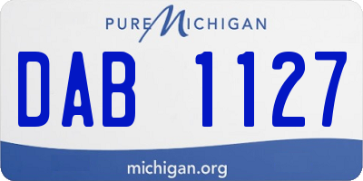 MI license plate DAB1127
