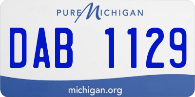 MI license plate DAB1129