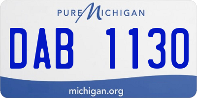 MI license plate DAB1130