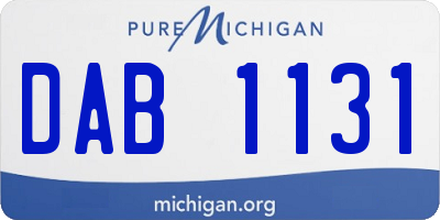 MI license plate DAB1131