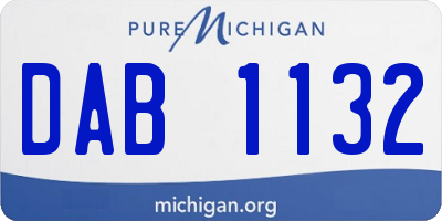MI license plate DAB1132